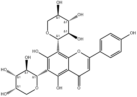 芹菜素-6-C-Α-L-吡喃阿拉伯糖-8-C-Β-D-吡喃木糖苷,677021-30-6,结构式