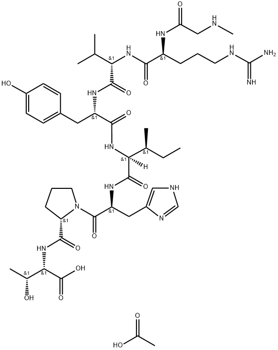 (SAR1  THR8)-ANGIOTENSIN II ACETATE HYDR 化学構造式