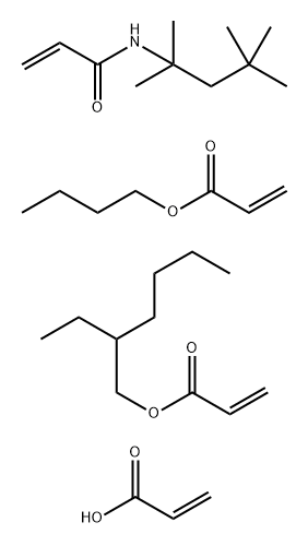 2-Ethylhexyl 2-propenoate, polymer with butyl 2-propenoate, 2-propenoi c acid and N-(1,1,3,3-tetramethylbutyl)-2-propenamide 化学構造式