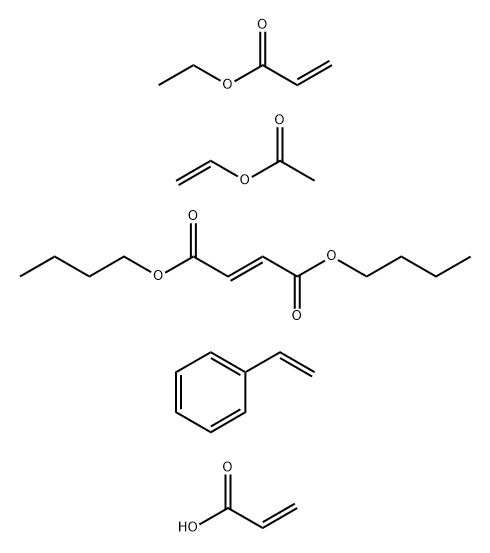 2-Butenedioic acid (2E)-, dibutyl ester, polymer with ethenyl acetate,  ethenylbenzene, ethyl 2-propenoate and 2-propenoic acid Struktur