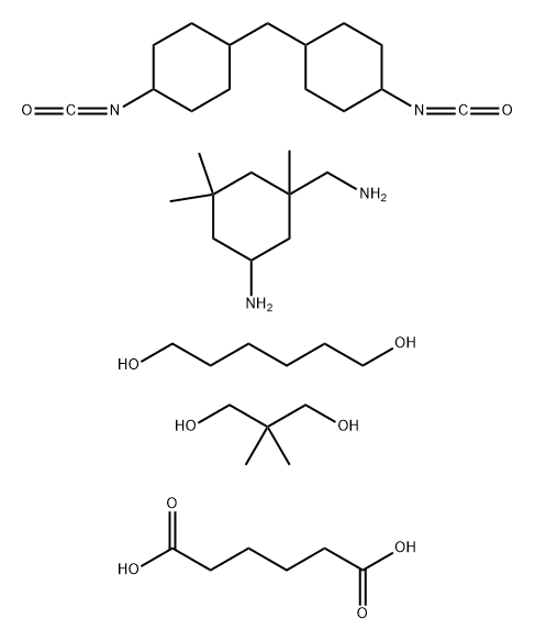 己二酸与5-氨基-1,3,3-三甲基环己烷甲胺、2,2-二甲基-1,3-丙二醇、1,6-己二醇和1,1'-亚甲基双-4-异氰酸根合环己烷的聚合物 结构式
