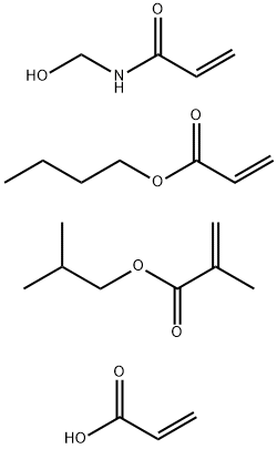 2-Propenoic acid, 2-methyl-, 2-methylpropyl ester, polymer with butyl  2-propenoate, N-(hydroxymethyl)-2-propenamide and 2-propenoic acid 结构式