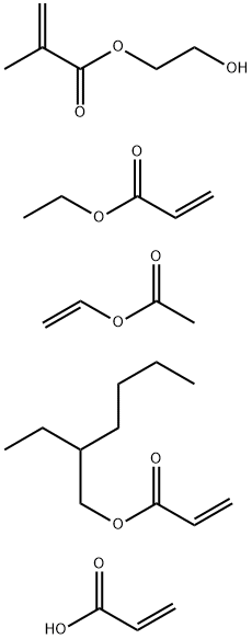 2-Propenoic acid, 2-methyl-, 2-hydroxyethyl ester, polymer with etheny l acetate, 2-ethylhexyl 2-propenoate, ethyl 2-propenoate and 2-propeno ic acid 结构式