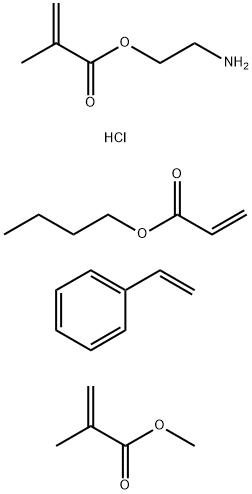 2-Propenoic acid, 2-methyl-, 2-aminoethyl ester, hydrochloride, polymer with butyl 2-propenoate, ethenylbenzene and methyl 2-methyl-2-propenoate Structure