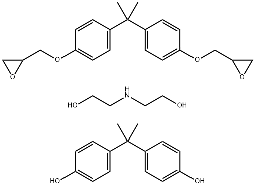 4,4'-(1-甲基亚乙基)双酚与2,2'-[(1-甲基亚乙基)双(4,1-亚苯氧基亚甲基)]双环氧乙烷的聚合物和二乙醇胺的聚合物,68037-43-4,结构式