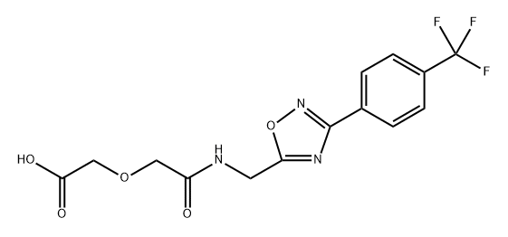 2-[[3-[4-(trifluoromethyl)phenyl]-1,2,4-oxadiazol-5-yl]methylcarbamoyloxy]acetic acid,681801-02-5,结构式