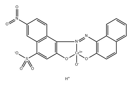 hydrogen hydroxy[3-hydroxy-4-[(2-hydroxy-1-naphthyl)azo]-7-nitronaphthalene-1-sulphonato(3-)]chromate(1-)|