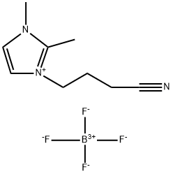 1-腈丙基-2,3-二甲基咔唑四氟硼酸盐 结构式