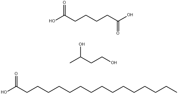 己二酸与1,3-丁二醇和十六烷酸酯的聚合物, 68332-62-7, 结构式