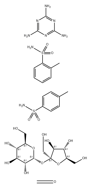 .alpha.-D-Glucopyranoside, .beta.-D-fructofuranosyl, polymer with formaldehyde, 2-methylbenzenesulfonamide, 4-methylbenzenesulfonamide and 1,3,5-triazine-2,4,6-triamine,68391-35-5,结构式
