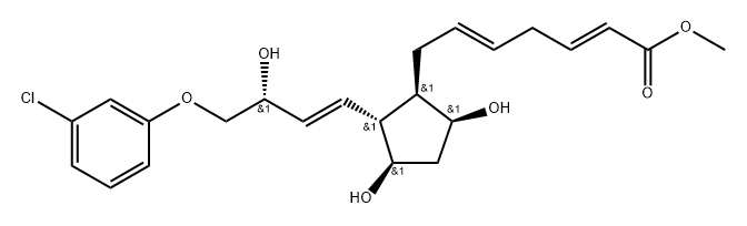(2E,5E)-7-[(1R)-2β-[(E,R)-4-(3-Chlorophenoxy)-3-hydroxy-1-butenyl]-3α,5α-dihydroxycyclopentan-1α-yl]-2,5-heptadienoic acid methyl ester Struktur