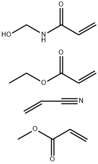 2-Propenoic acid, ethyl ester, polymer with N-(hydroxymethyl)-2-propenamide, methyl 2-propenoate and 2-propenenitrile Struktur