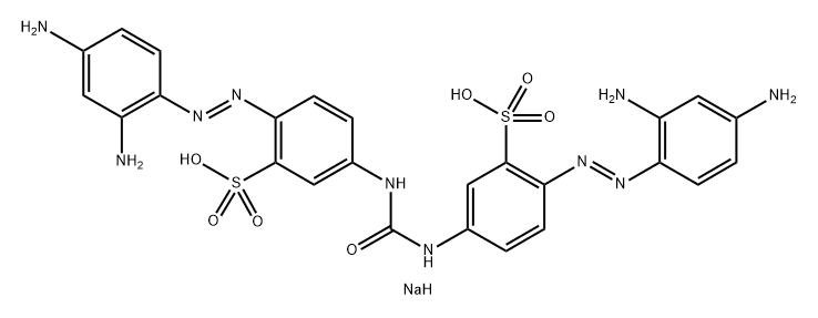 Benzenesulfonic acid, 3,3'-(carbonyldiimino)bis[6-[(2,4-diaminophenyl)azo]-, disodium salt Structure