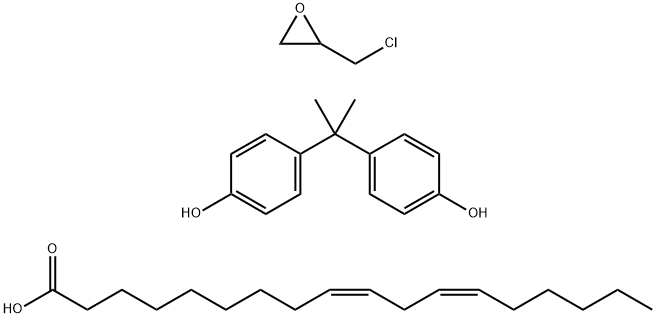 9,12-Octadecadienoic acid (Z,Z)-, polymer with (chloromethyl)oxirane and 4,4'-(1-methylethylidene)bis[phenol] 化学構造式