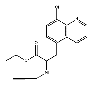 Ethyl 8-hydroxy-alpha-(2-propynylamino)-5-quinolinepropanoate 结构式