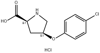(2S,4S)-4-(4-chlorophenoxy)pyrrolidine-2-carboxylic acid hydrochloride Structure