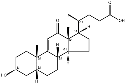 9(11),(5B)-胆烯酸-3A-醇-12-酮 结构式