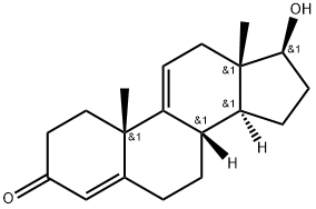 Androsta-4,9(11)-dien-3-one, 17-hydroxy-, (17β)-(±)- (9CI) Structure