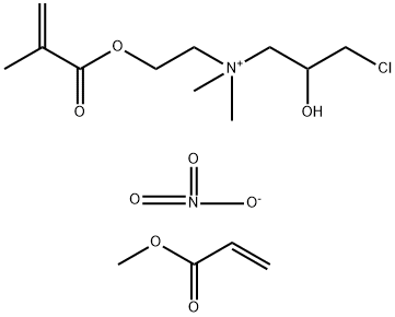 1-Propanaminium, 3-chloro-2-hydroxy-N,N-dimethyl-N-[2-[(2-methyl-1-oxo-2-propenyl)oxy]ethyl]-, nitrate, polymer with methyl 2-propenoate Struktur