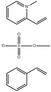Pyridinium, 2-ethenyl-1-methyl-, methyl sulfate, polymer with ethenylbenzene Struktur