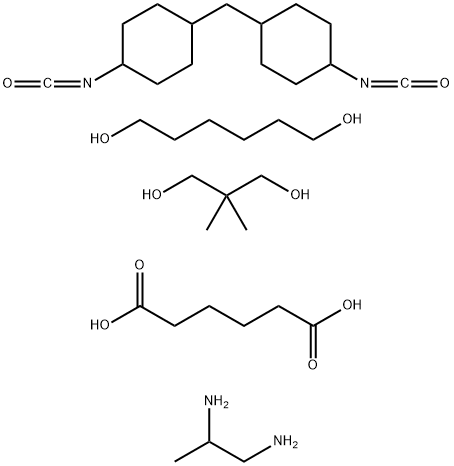 Hexanedioic acid, polymer with 2,2-dimethyl-1,3-propanediol, 1,6-hexanediol, 1,1'-methylenebis [4-isocyanatocyclohexane] and 1,2-propanediamine Structure
