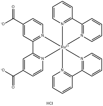 [(4,4'-二羧基-2,2'-联吡啶基)双(2,2'-联吡啶基)]钌(II) 二氯,68846-36-6,结构式