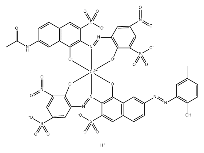 68912-11-8 五氢化[6-乙酰胺基-4-羟-3-[(2-羟-5-硝基-3-磺苯基)偶氮]-2-萘磺酰][4-羟基-6-[(2-羟基-5-甲基苯基)偶氮]-3-[(2-羟-3-硝基-5-磺苯基)偶氮]-2-萘磺酰酸基合]铬酸
