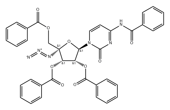 Cytidine, 4'-C-azido-N-benzoyl-, 2',3',5'-tribenzoate Struktur