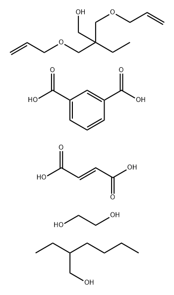 1,3-Benzenedicarboxylic acid, polymer with (E)-2-butenedioic acid, 1,2-ethanediol and 2-ethyl-2-(hydroxymethyl)-1,3-propanediyl di-2-propenoate, 2-ethylhexyl ester 结构式