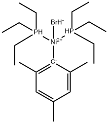 反式-双(三乙基膦)(2,4,6-三甲基苯基)镍(II)溴化物, 69456-30-0, 结构式