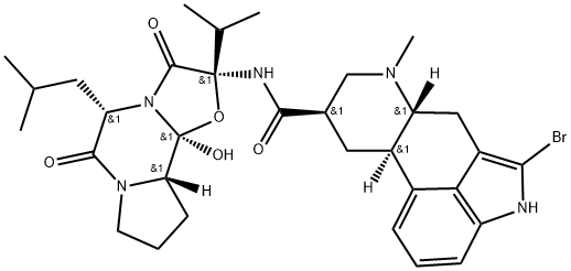 Ergotaman-3',6',18-trione, 2-bromo-9,10-dihydro-12'-hydroxy-2'-(1-methylethyl)-5'-(2-methylpropyl)-, (5'α,10α)- (9CI) Struktur