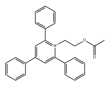 1-(2-Acetoxyethyl)-2,4,6-triphenylpyridin-1-ium Struktur