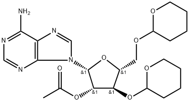 9H-PURIN-6-AMINE,9-[2-O-ACETYL-3,5-BIS-O-(TETRAHYDRO-2H-PYRAN-,70059-20-0,结构式