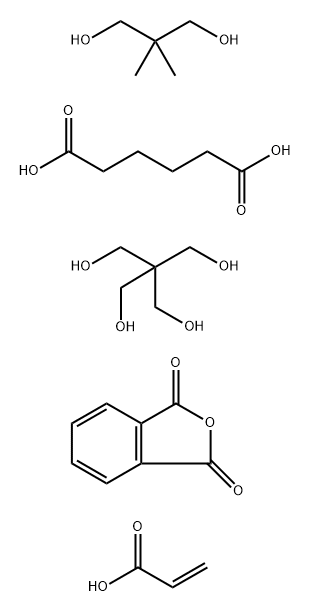 Hexanedioic acid, polymer with 2,2-bis(hydroxymethyl)-1,3-propanediol, 2,2-dimethyl-1,3-propanediol, 1,3-isobenzofurandione and 2-propenoic acid 化学構造式