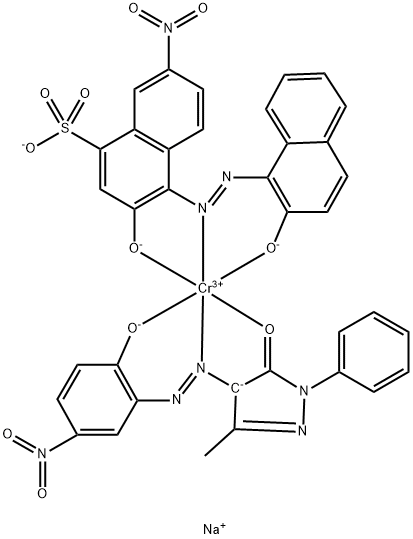 disodium [2,4-dihydro-4-[(2-hydroxy-5-nitrophenyl)azo]-5-methyl-2-phenyl-3H-pyrazol-3-onato(2-)][3-hydroxy-4-[(2-hydroxy-1-naphthyl)azo]-7-nitronaphthalene-1-sulphonato(3-)]chromate(2-)|[2,4-二氢-4-[(2-羟基-5-硝基苯基)偶氮]-5-甲基-2-苯基-3H-吡唑-3-酮][3-羟基-4-[(2-羟基-1-萘基)偶氮]-7-硝基-1-萘磺酸]铬酸二钠盐