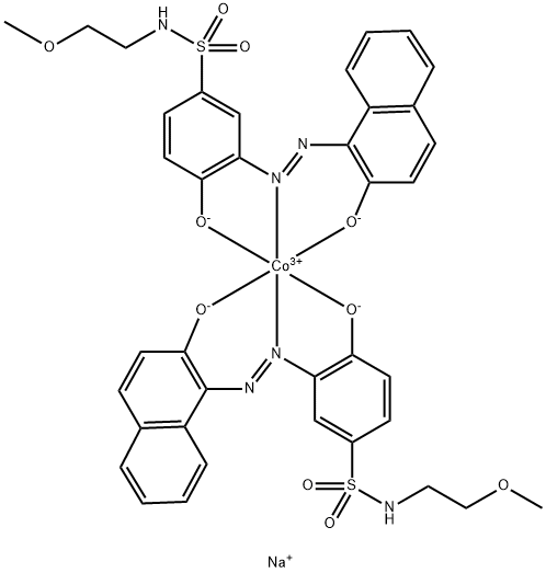 sodium bis[4-hydroxy-3-[(2-hydroxy-1-naphthyl)azo]-N-(2-methoxyethyl)benzenesulphonamidato(2-)]cobaltate(1-) Structure