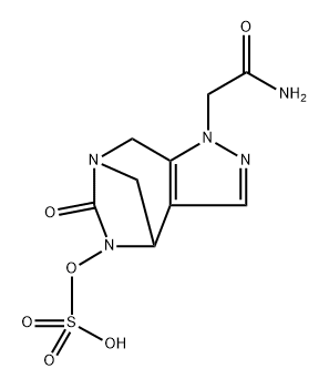 4,5,6,8-Tetrahydro-6-oxo-5-(sulfooxy)-1H-4,7- methanopyrazolo[3,4-e][1,3]diazepine-1- acetamide,704198-96-9,结构式