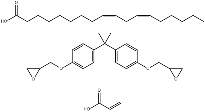 9,12-Octadecadienoic acid (9Z,12Z)-, dimer, polymer with 2,2-(1-methylethylidene)bis(4,1-phenyleneoxymethylene)bisoxirane and 2-propenoic acid 结构式