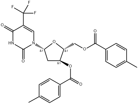 (2R,3S,5R)-5-(2,4-二氧代-5-(三氟甲基)-3,4-二氢嘧啶-1(2H) - 基),7057-46-7,结构式