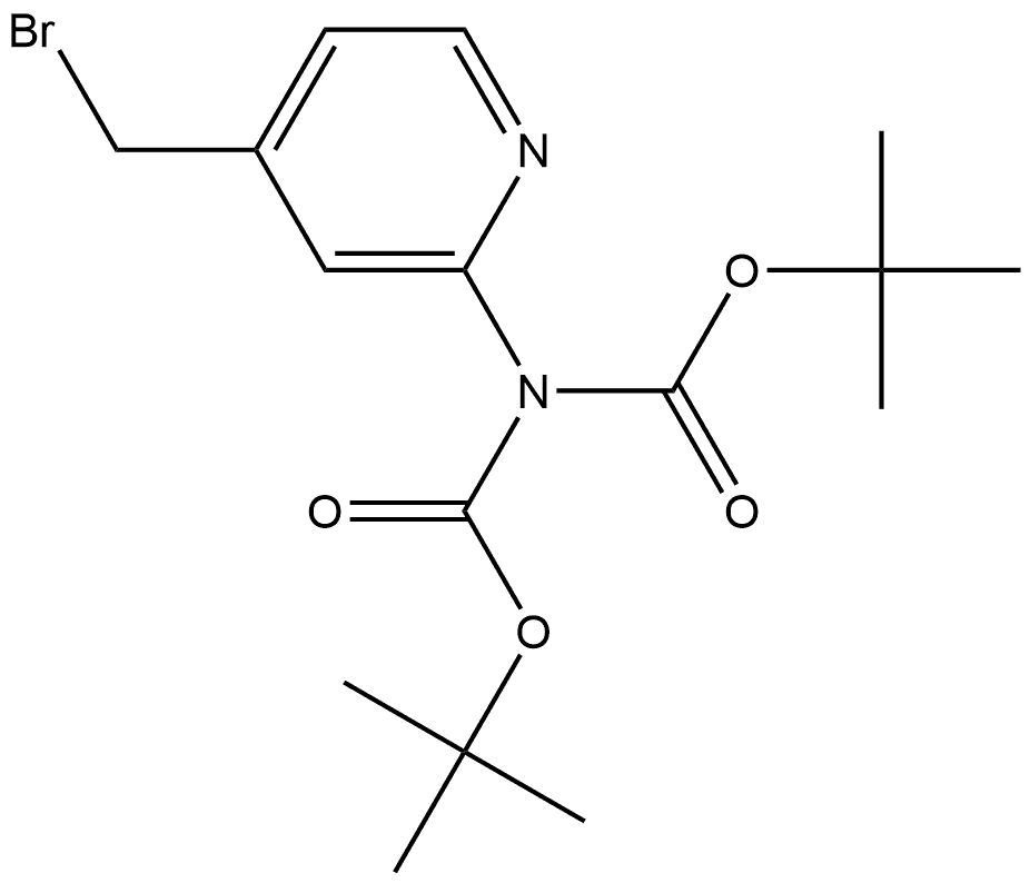 tert-butyl N-[4-(bromomethyl)pyridin-2-yl]-N-[(tert-butoxy)carbonyl]carbamate, 705951-21-9, 结构式