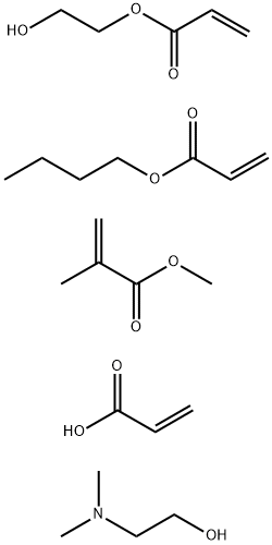 2-Propenoic acid, 2-methyl-, methyl ester, polymer with butyl 2-propenoate, 2-hydroxyethyl 2-propenoate and 2-propenoic acid, compd. with 2-(dimethylamino)ethanol|