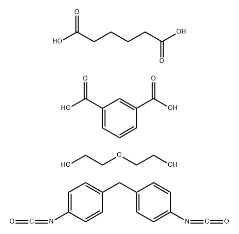 1,3-Benzenedicarboxylic acid, polymer with hexanedioic acid and 2,2-oxybisethanol, 1,1-methylenebis4-isocyanatobenzene-terminated Struktur