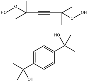 1,4-Benzenedimethanol, alpha1,alpha1,alpha4,alpha4-tetramethyl-, compd. with 1,1'-(1,1,4,4-tetramethyl-2-butyne-1,4-diyl)bis(hydroperoxide) (1:1) Structure