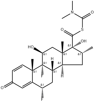 (6S,8S,9R,10S,11S,13S,14S,16R,17R)-6,9-difluoro-11,17-dihydroxy-10,13,16-trimethyl-3-oxo-6,7,8,9,10,11,12,13,14,15,16,17-dodecahydro-3H-cyclopenta[a]phenanthrene-17-carboxylic dimethylcarbamic thioanhydride Structure