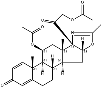 (11β,16β)-11,21-bis(acetyloxy)-2'-Methyl-5'H-pregna-1,4-dieno[17,16-d]oxazole-3,20-dione (Deflazacort IMpurity) 化学構造式