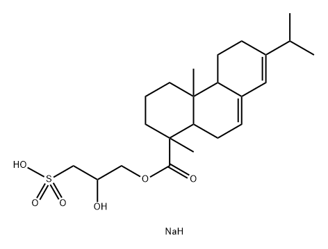 1,2,3,4,4a,4b,5,6,10,10a-デカヒドロ-1,4a-ジメチル-7-(1-メチルエチル)-1-フェナントレンカルボン酸2-ヒドロキシ-3-(ソジオスルホ)プロピル 化学構造式