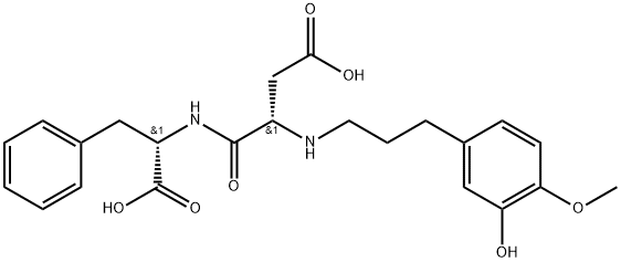 Advantame Acid (20 mg) (N-[N-[3-(3-hydroxy-4-methoxyphenyl)propyl]aspartyl]phenylalanine) 化学構造式