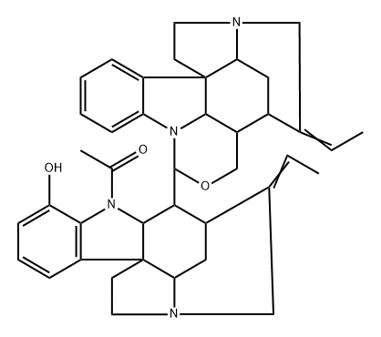 (16α,19E,17'S,19'E)-1'-Acetyl-19,19',20,20'-tetradehydro-17,17'-oxy-12'-hydroxy-1,17'-bicuran Structure