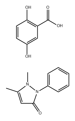 2,5-dihydroxybenzoic acid, compound with 1,2-dihydro-1,5-dimethyl-2-phenyl-3H-pyrazol-3-one 结构式