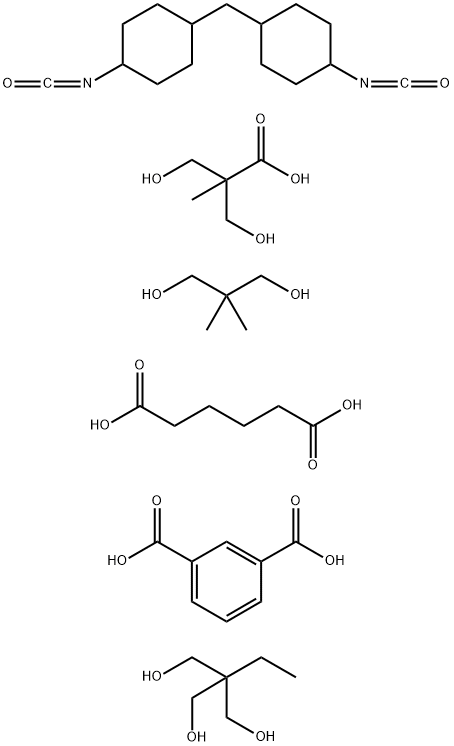 1,3-Benzenedicarboxylic acid, polymer with 2,2-dimethyl-1,3-propanediol, 2-ethyl-2-(hydroxymethyl)-1,3-propanediol, hexanedioic acid, 3-hydroxy-2-(hydroxymethyl)-2-methylpropanoic acid and 1,1-methylenebis4-isocyanatocyclohexane 结构式